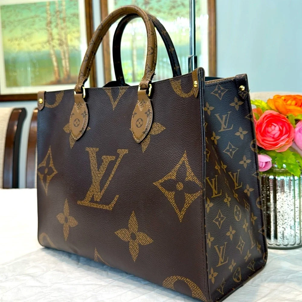 Authentic Louis Vuitton Brown OnTheGo MM Tote Bag